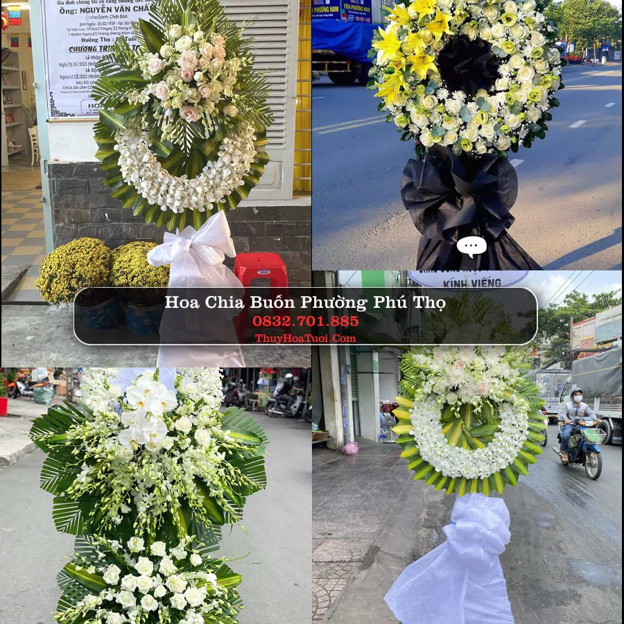 Vòng hoa chia buồn Phường Phú Thọ - ThuyHoaTuoi.Com