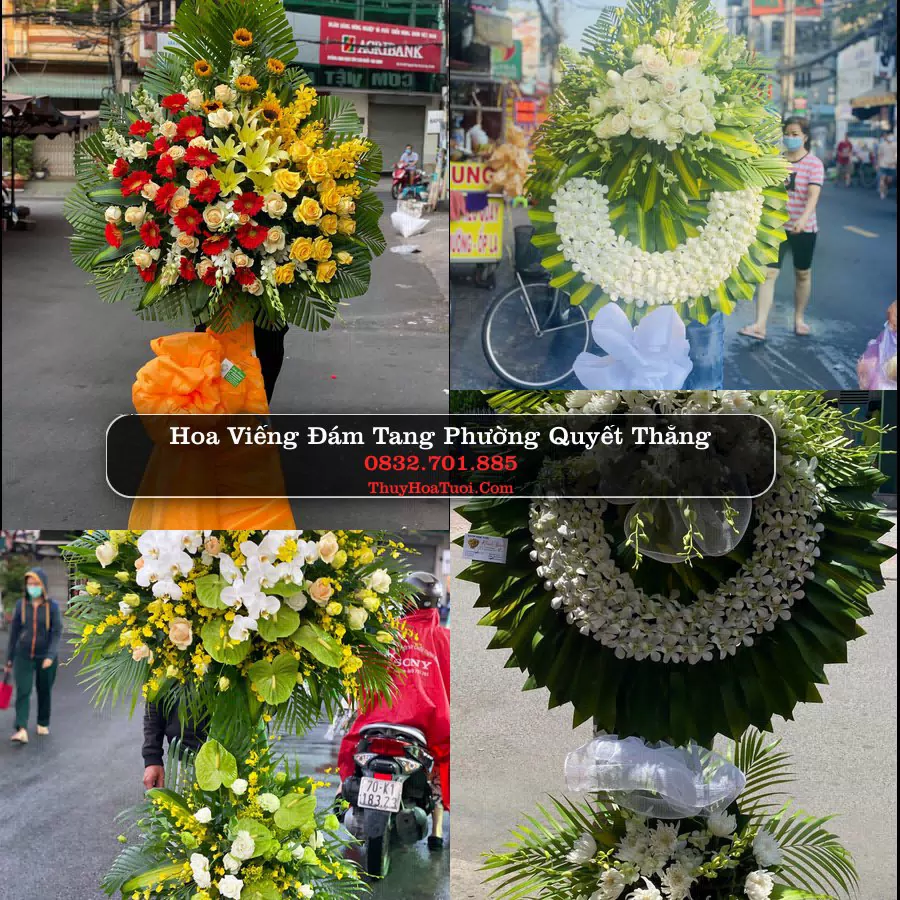 Vòng hoa chia buồn Phường Quyết Thắng - ThuyHoaTuoi.Com