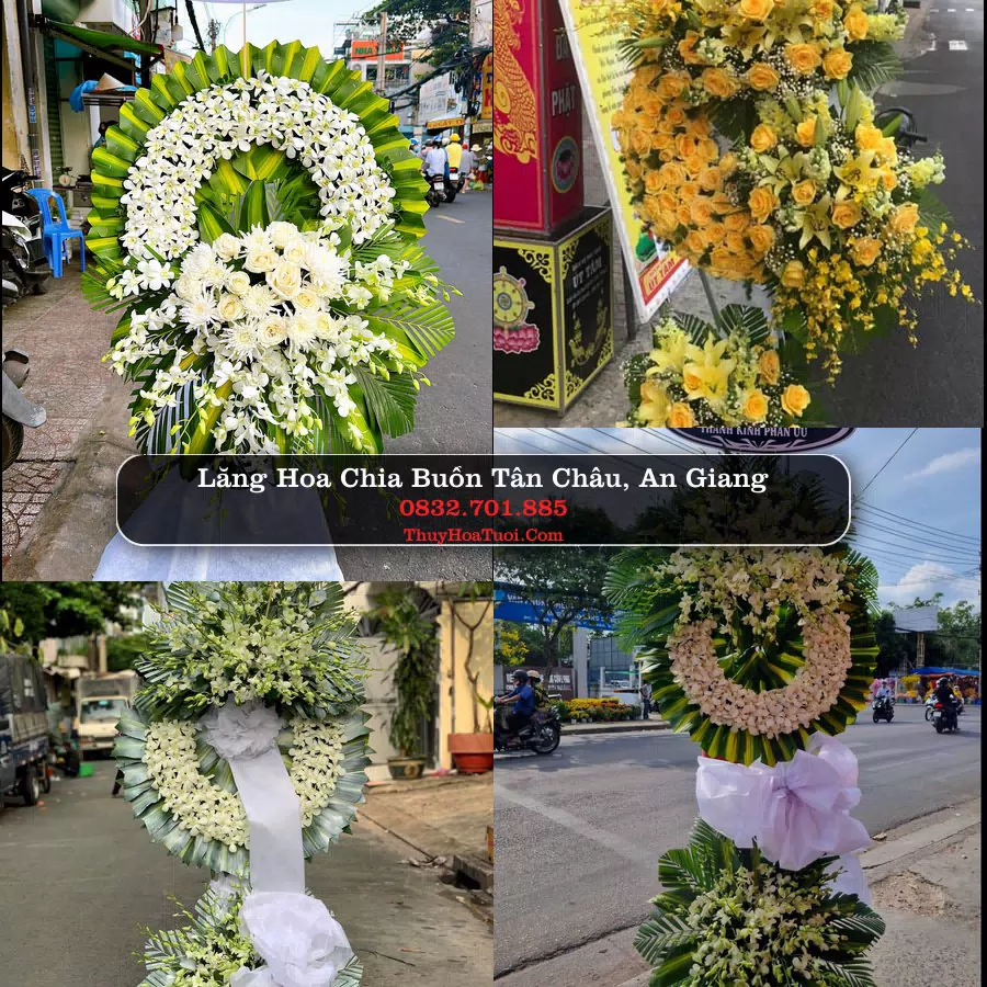 Vòng hoa chia buồn Tân Châu, An Giang - ThuyHoaTuoi.Com