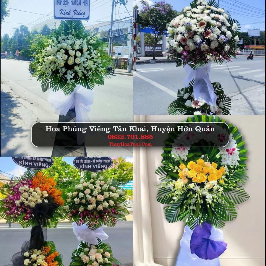 Kệ hoa tang lễ giao tại Tân Khai, Bình Phước