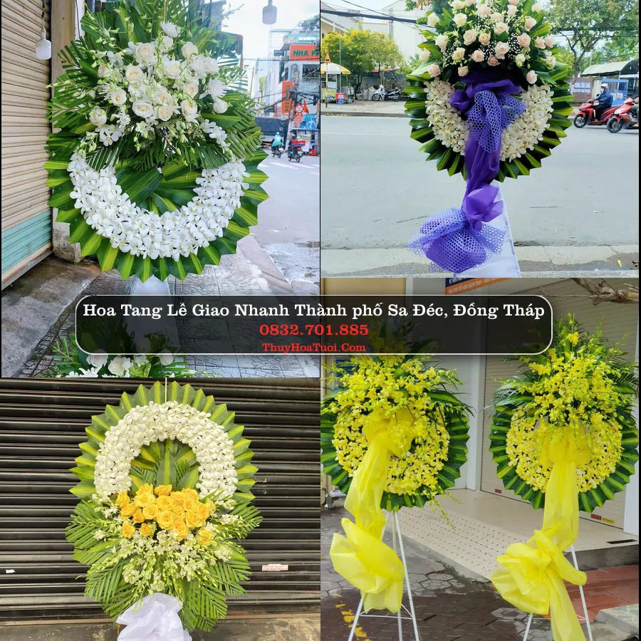 Vòng Hoa Chia Buồn tại Thành phố Sa Đéc, Đồng Tháp (Cũ)