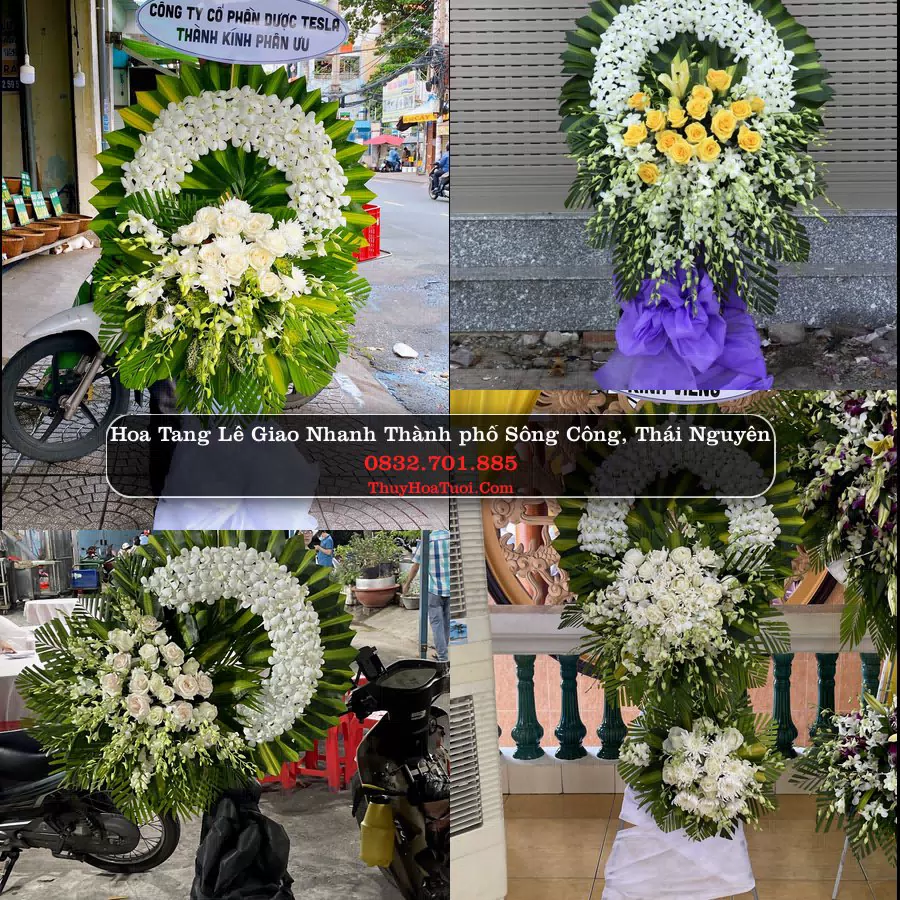 Vòng Hoa Tang Lễ tại Thành phố Sông Công, Thái Nguyên (Cũ)