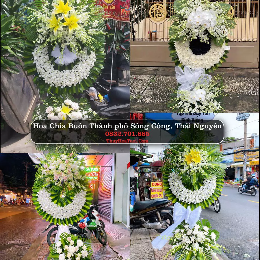 Kệ hoa tang lễ giao tại Thành phố Sông Công, Thái Nguyên