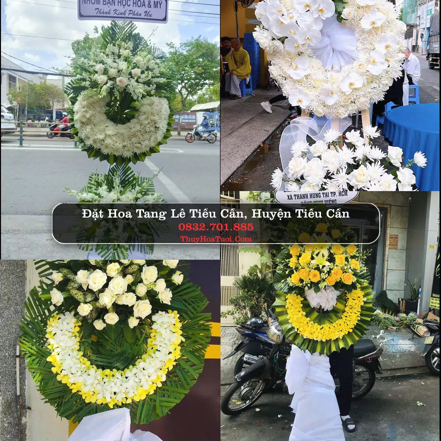 Vòng hoa viếng Tiểu Cần - ThuyHoaTuoi.Com