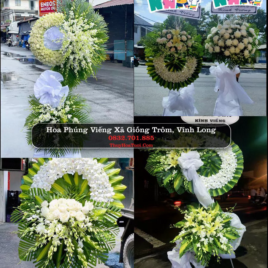 Vòng hoa chia buồn Xã Giồng Trôm - ThuyHoaTuoi.Com