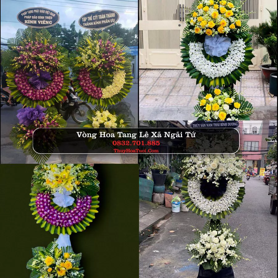 Vòng hoa chia buồn Xã Ngãi Tứ - ThuyHoaTuoi.Com
