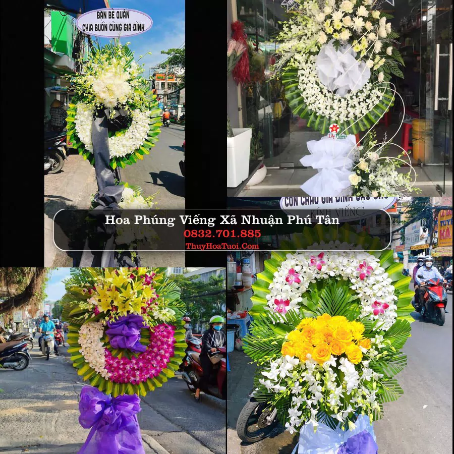 Vòng hoa chia buồn Xã Nhuận Phú Tân - ThuyHoaTuoi.Com