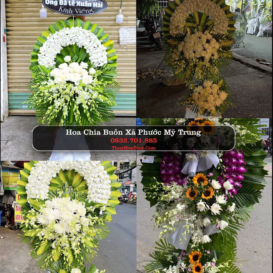 Vòng hoa chia buồn Xã Phước Mỹ Trung - ThuyHoaTuoi.Com