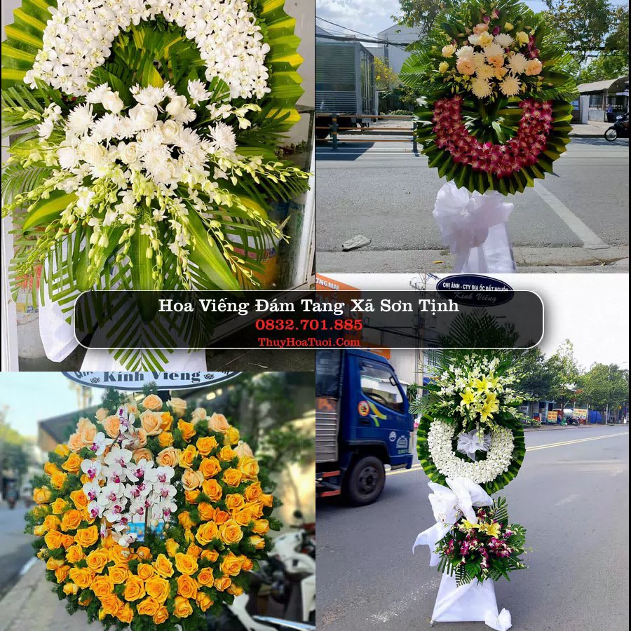 Vòng hoa chia buồn Xã Sơn Tịnh - ThuyHoaTuoi.Com