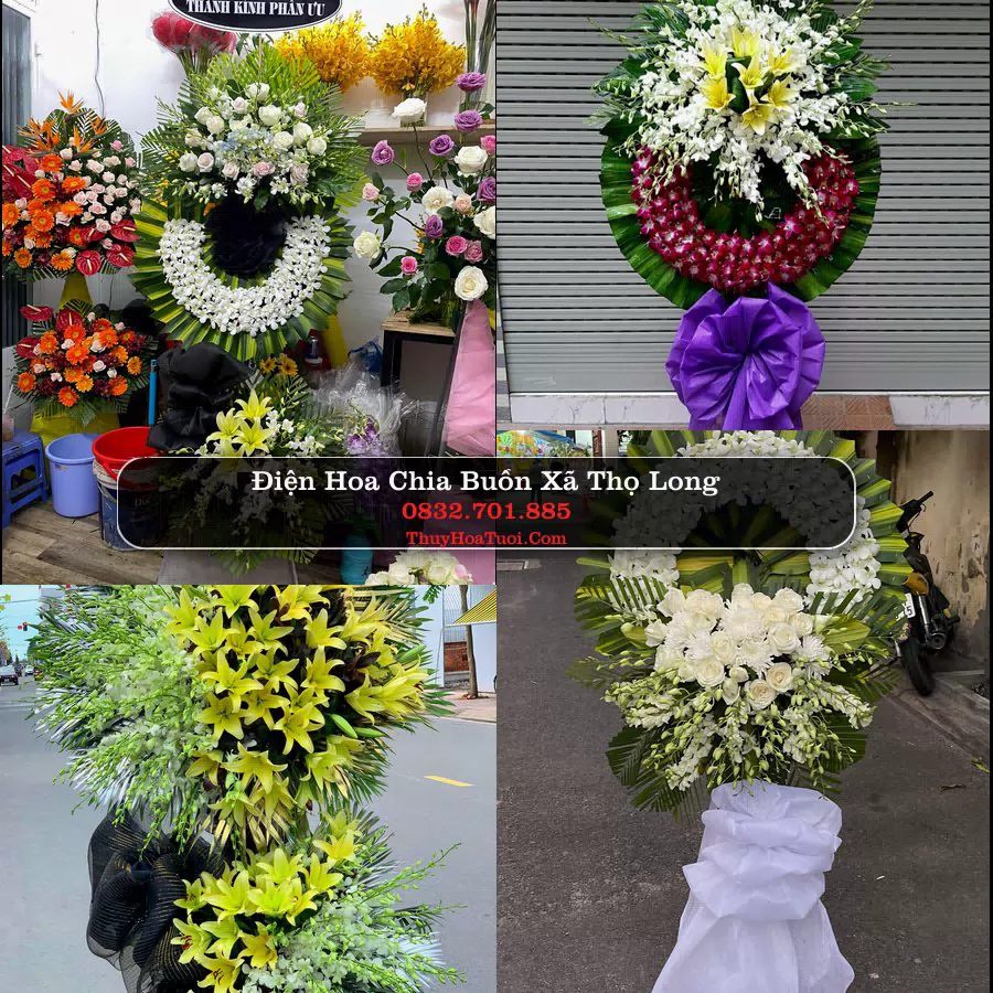 Vòng hoa chia buồn Xã Thọ Long - ThuyHoaTuoi.Com