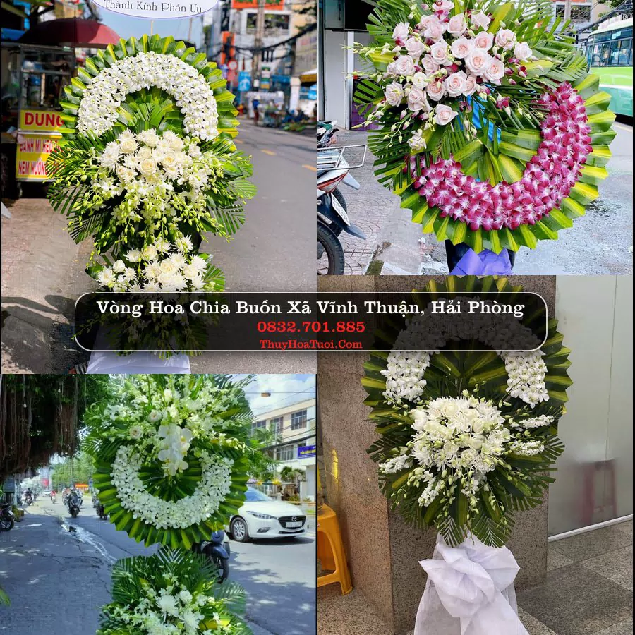 Vòng hoa chia buồn Xã Vĩnh Thuận - ThuyHoaTuoi.Com