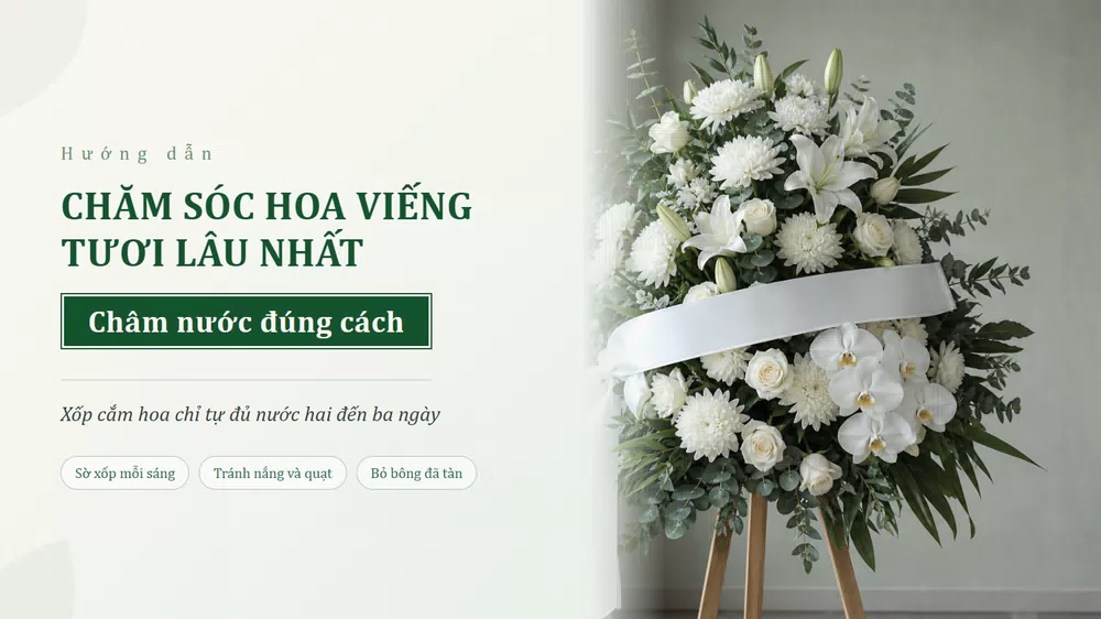 Hướng dẫn cách chăm sóc hoa viếng đám tang tươi lâu nhất