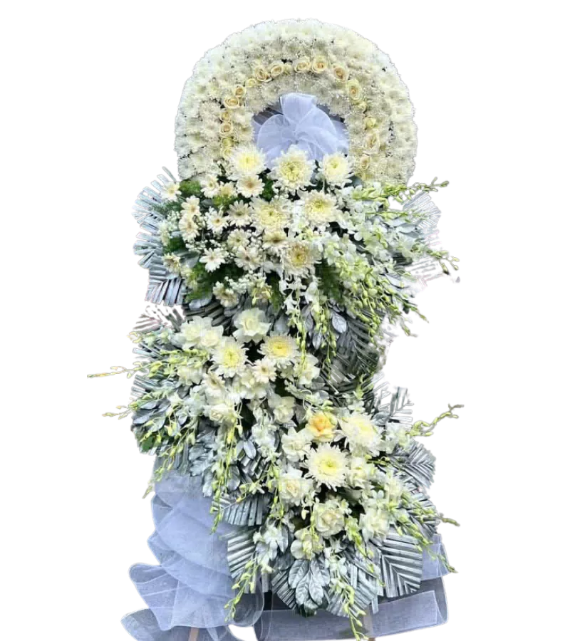 Kệ Hoa Chia Buồn Cao Cấp – Vẻ Đẹp Trang Nhã, Sang Trọng