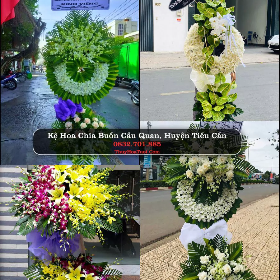 Kệ hoa tang lễ giao tại Cầu Quan, Tiểu Cần, Trà Vinh