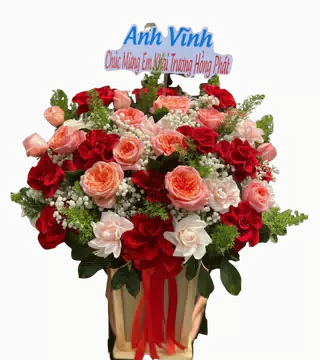 GIỏ Hoa Hồng Chúc Mừng Khai Trương