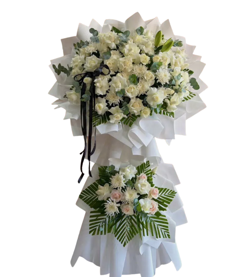 Kệ Hoa Viếng Đẹp Hồng Trắng