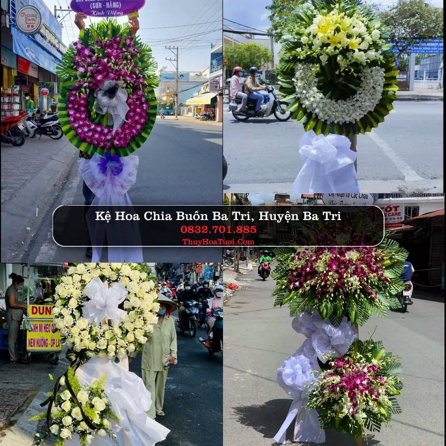Kệ hoa tang lễ giao tại Ba Tri, Bến Tre