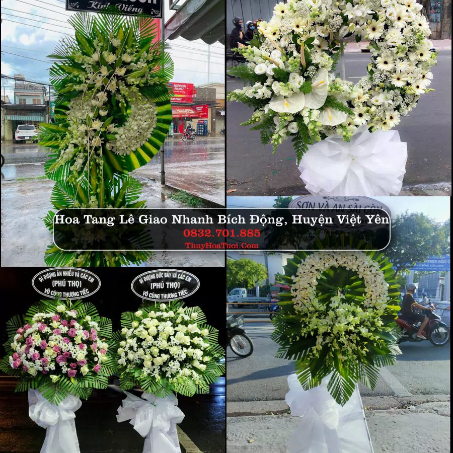 Kệ hoa tang lễ giao tại Bích Động, Việt Yên, Bắc Giang