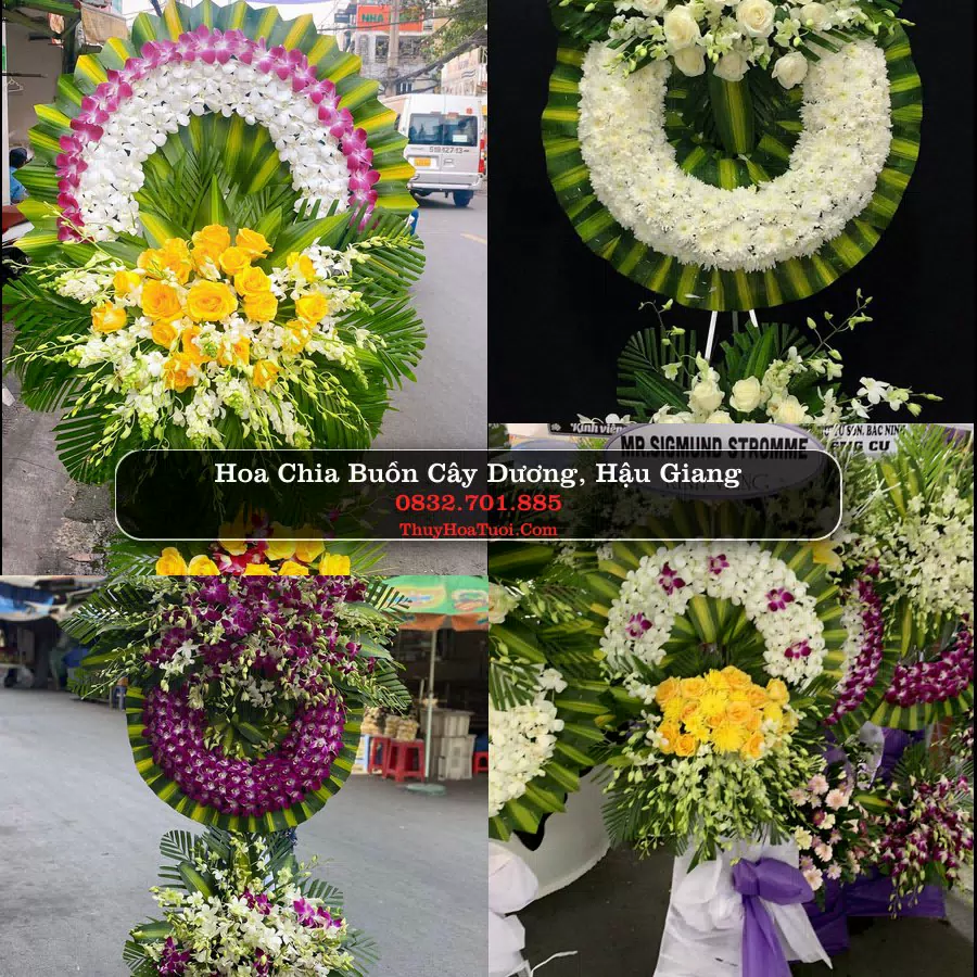 Vòng hoa chia buồn Cây Dương, Hậu Giang - ThuyHoaTuoi.Com