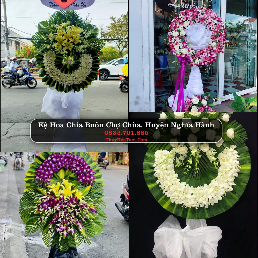 Kệ hoa tang lễ giao tại Chợ Chùa, Quảng Ngãi