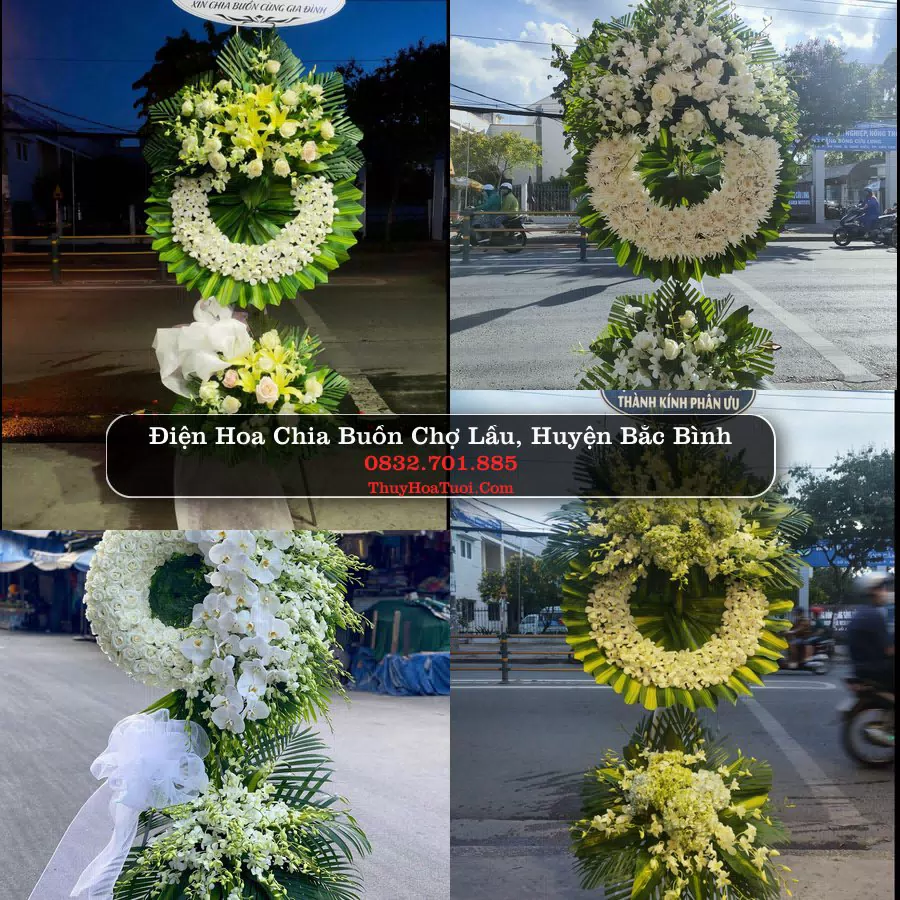 Kệ hoa tang lễ giao tại Chợ Lầu, Bình Thuận