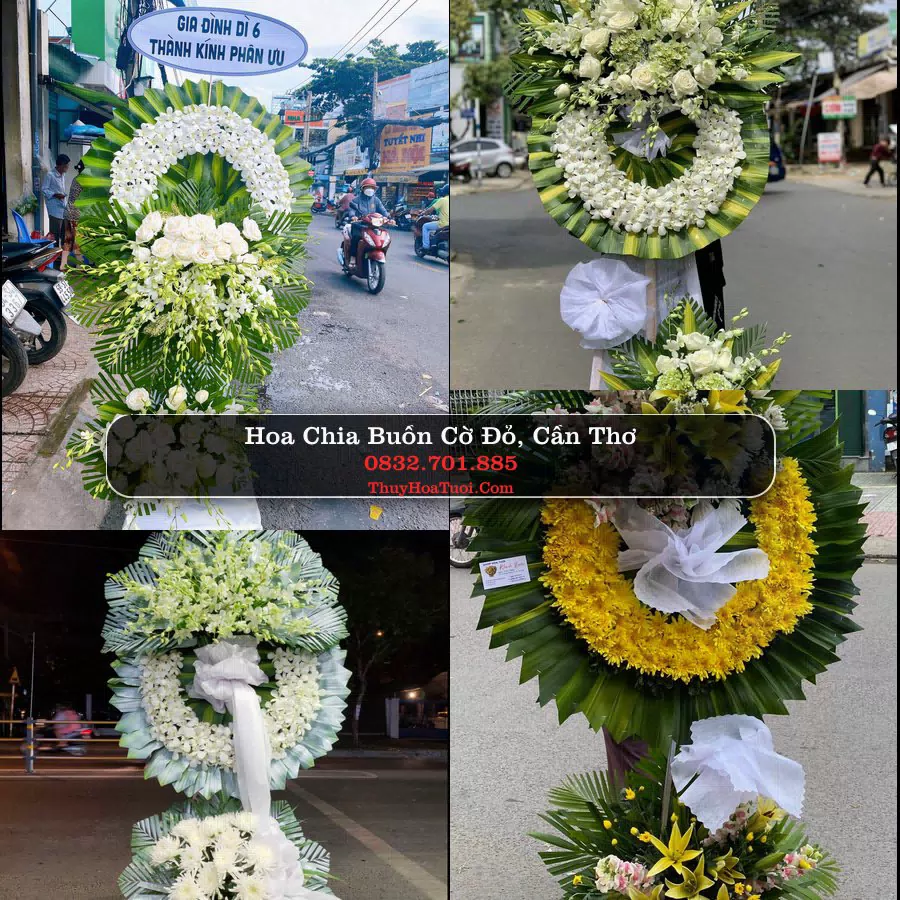 Vòng hoa chia buồn Cờ Đỏ - ThuyHoaTuoi.Com