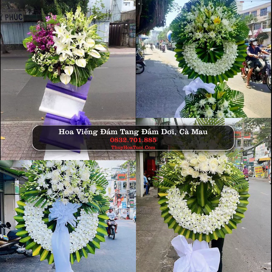 Kệ hoa tang lễ giao tại Đầm Dơi, Cà Mau