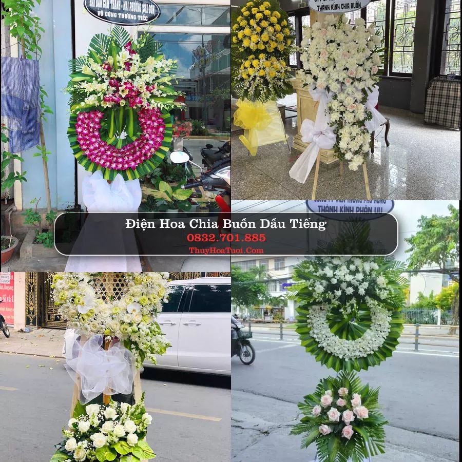 Vòng hoa chia buồn Dầu Tiếng - ThuyHoaTuoi.Com