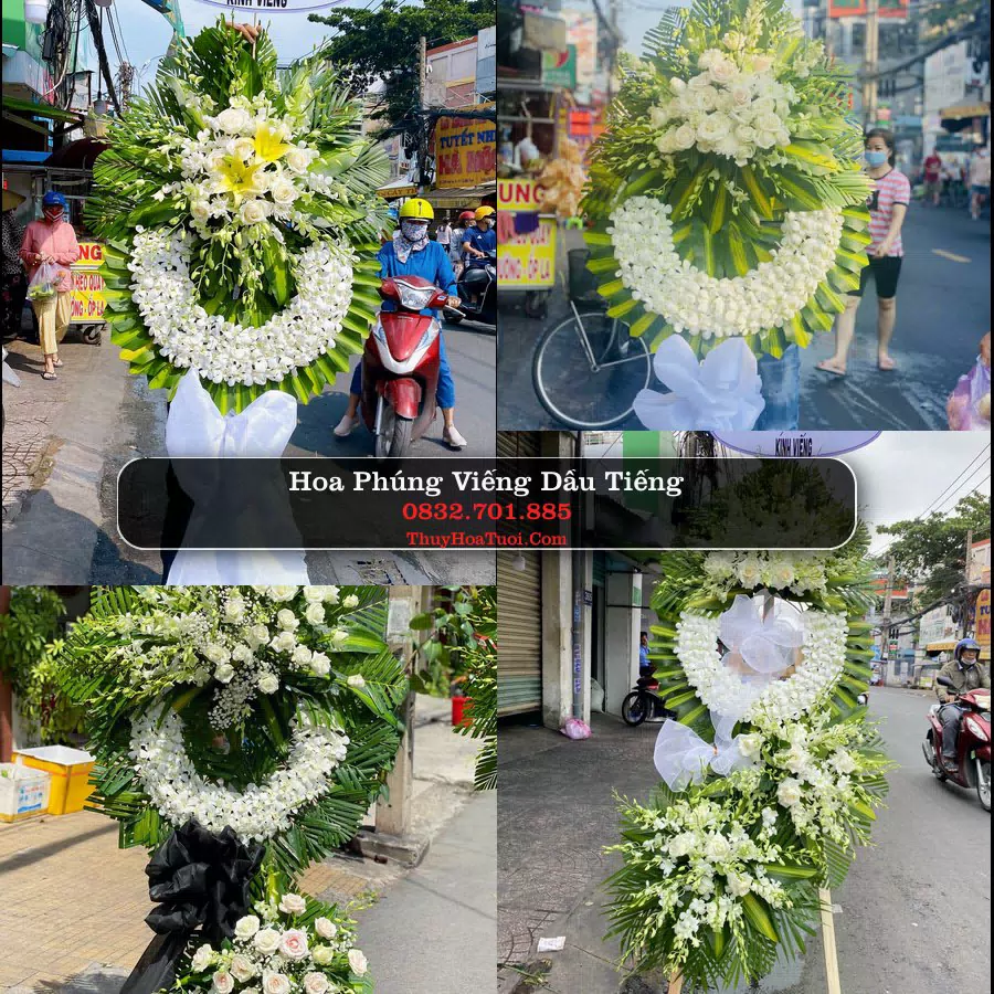 Kệ hoa tang lễ giao tại Dầu Tiếng, Bình Dương
