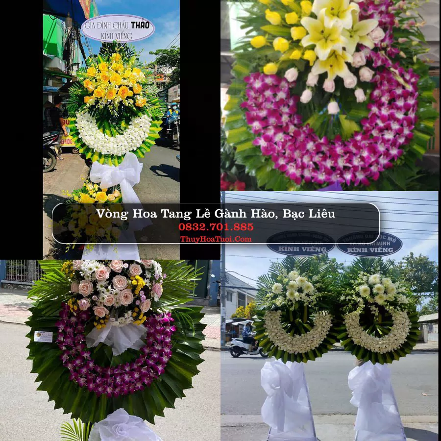 Kệ hoa tang lễ giao tại Gành Hào, Bạc Liêu