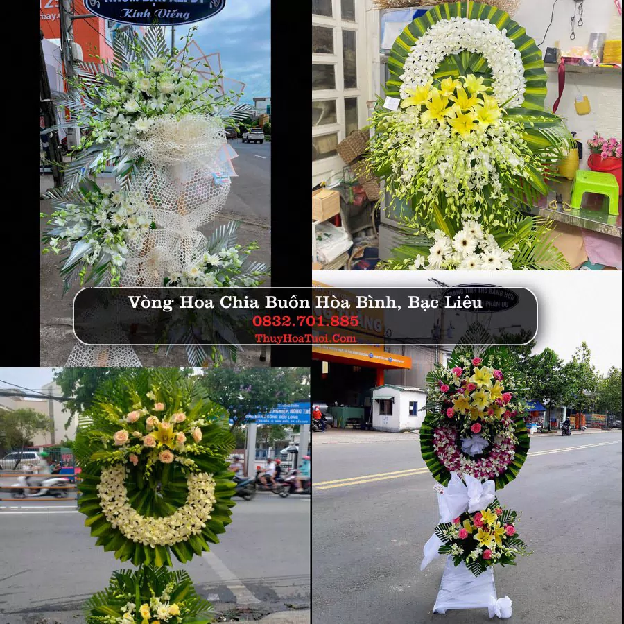 Vòng hoa chia buồn Hòa Bình, Bạc Liêu - ThuyHoaTuoi.Com