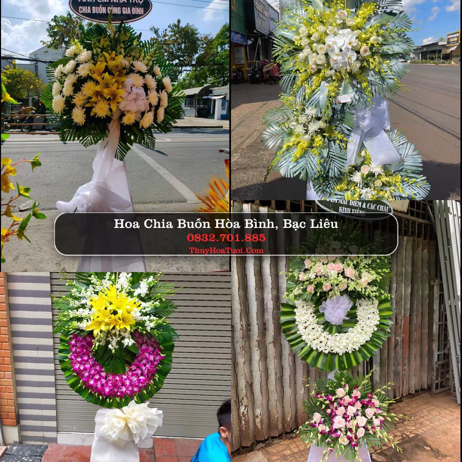 Kệ hoa tang lễ giao tại Hòa Bình, Bạc Liêu