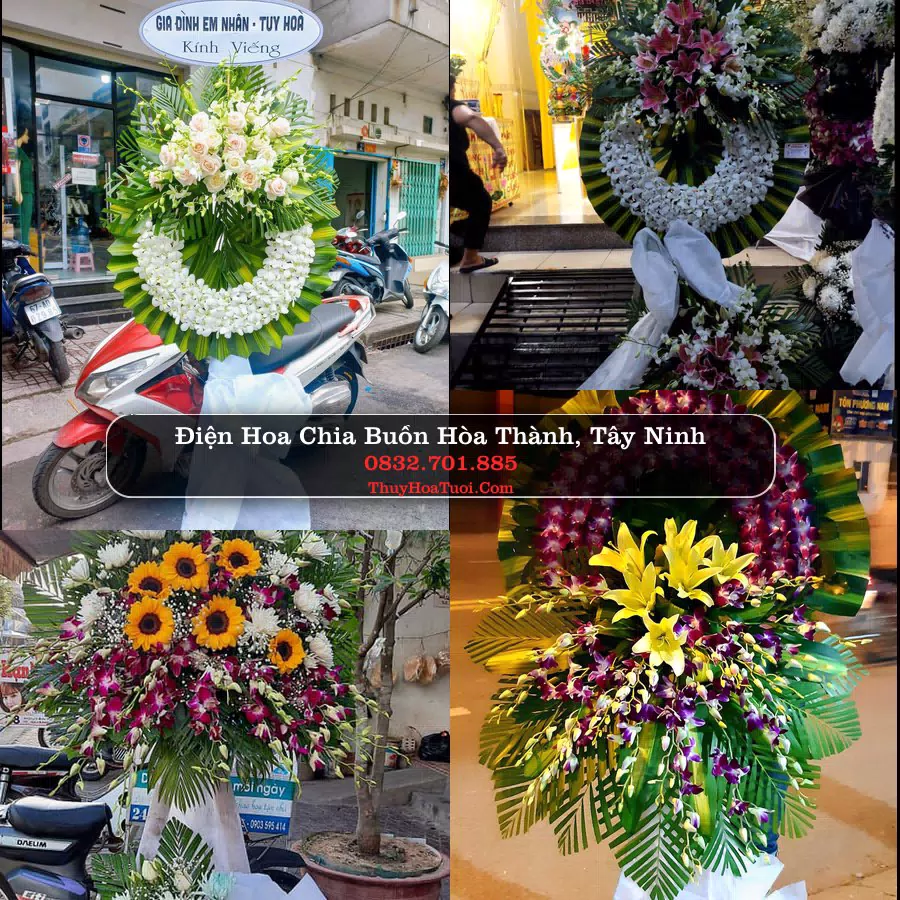 Vòng hoa chia buồn Hòa Thành - ThuyHoaTuoi.Com