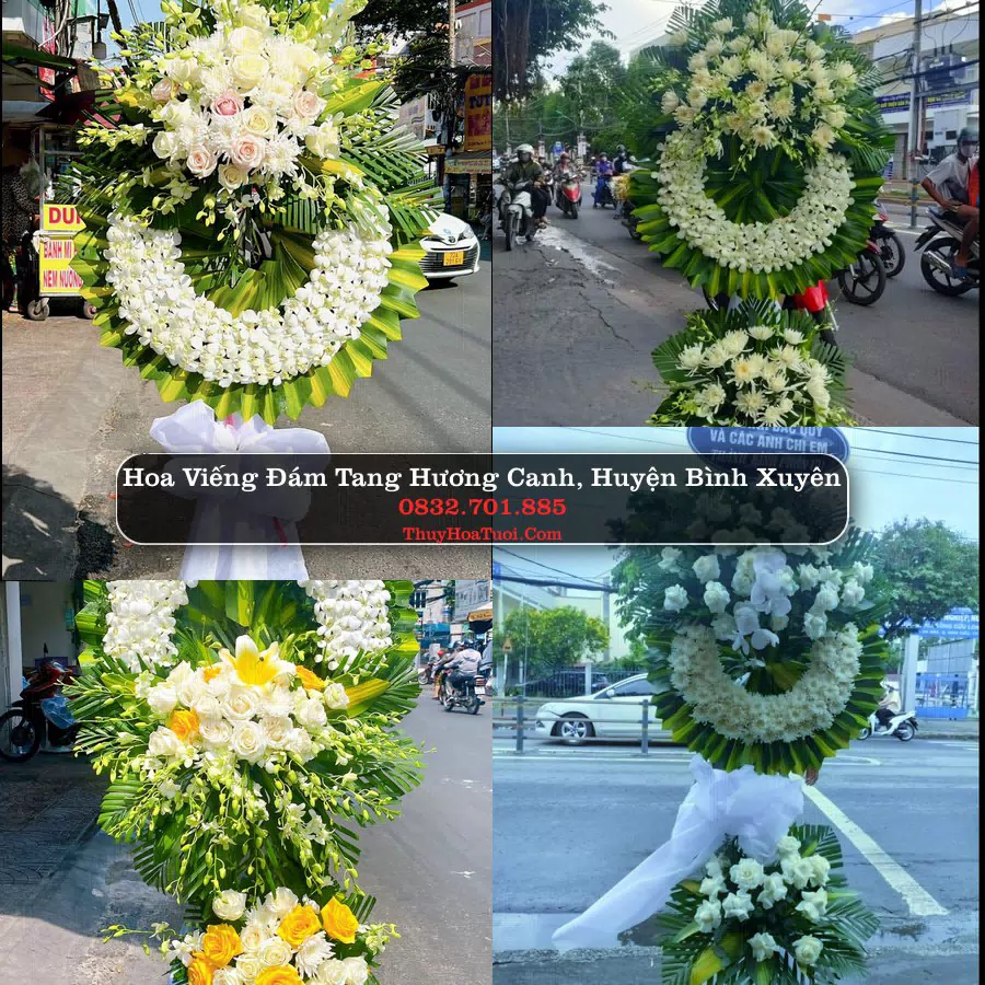 Vòng hoa chia buồn Hương Canh - ThuyHoaTuoi.Com