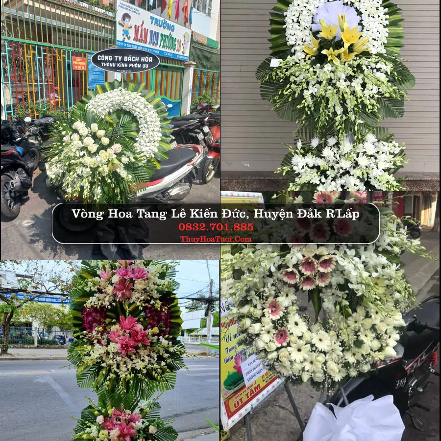 Vòng hoa chia buồn Kiến Đức - ThuyHoaTuoi.Com