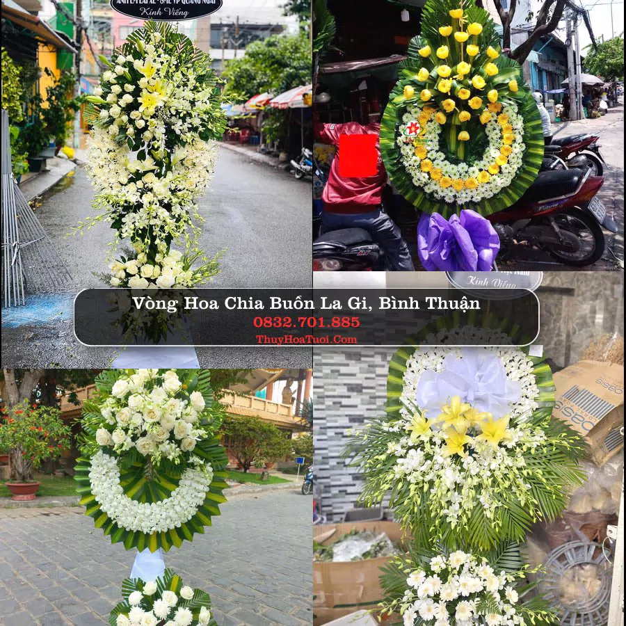Vòng hoa chia buồn La Gi, Bình Thuận - ThuyHoaTuoi.Com