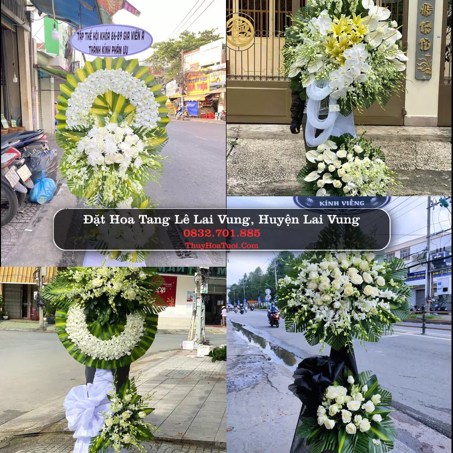 Kệ hoa tang lễ giao tại Lai Vung, Đồng Tháp