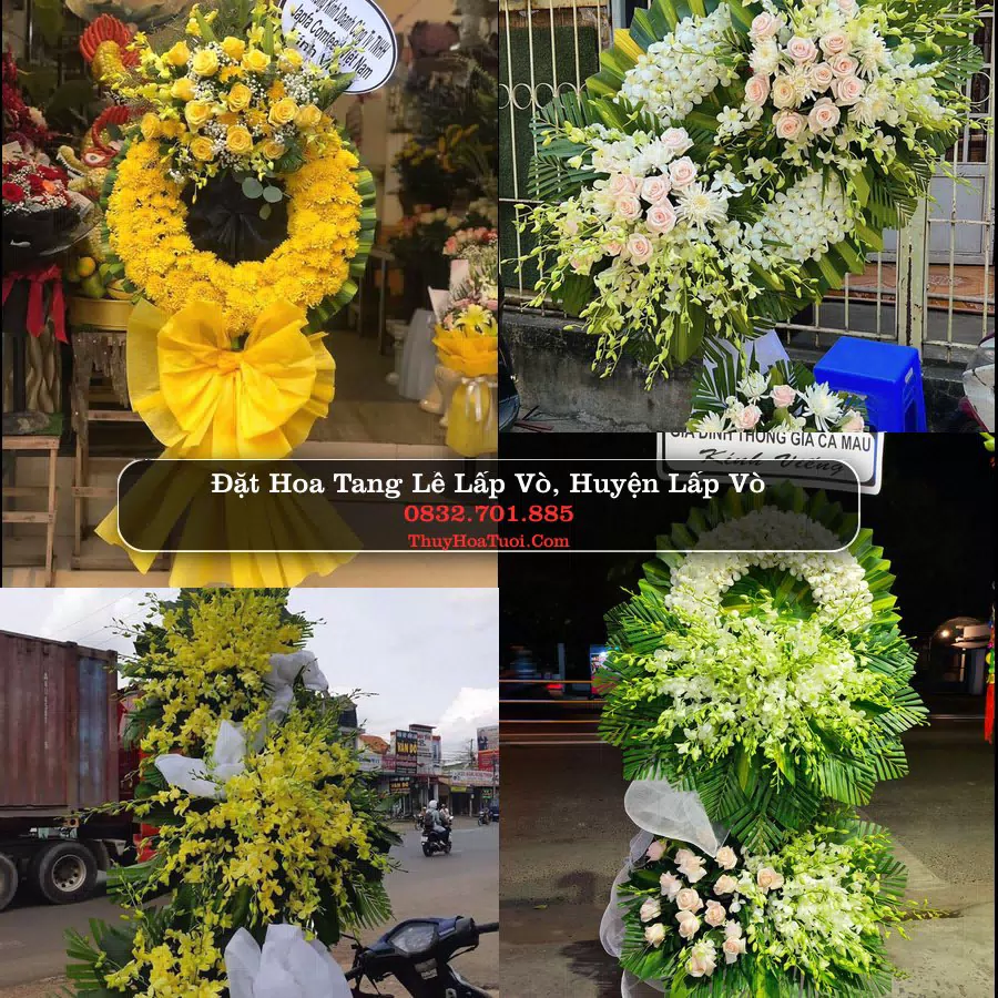 Kệ hoa tang lễ giao tại Lấp Vò, Đồng Tháp