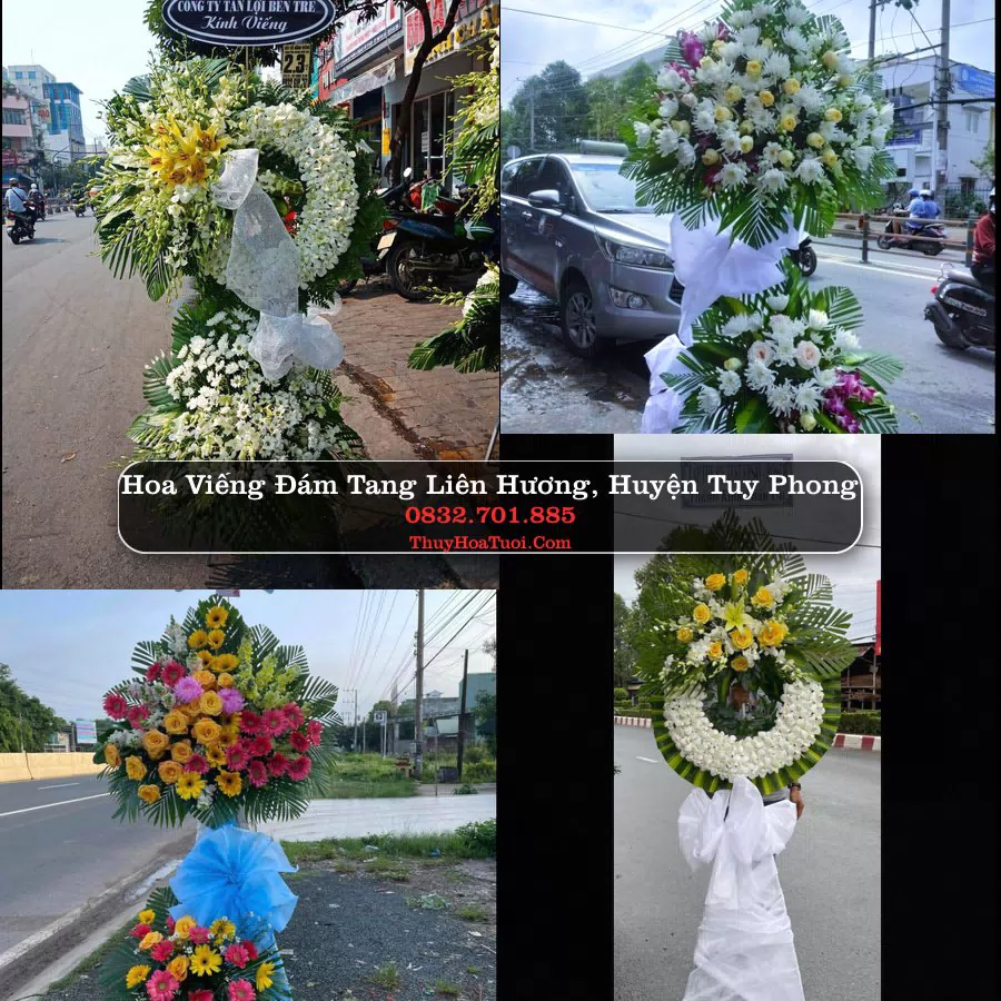Kệ hoa tang lễ giao tại Liên Hương, Bình Thuận