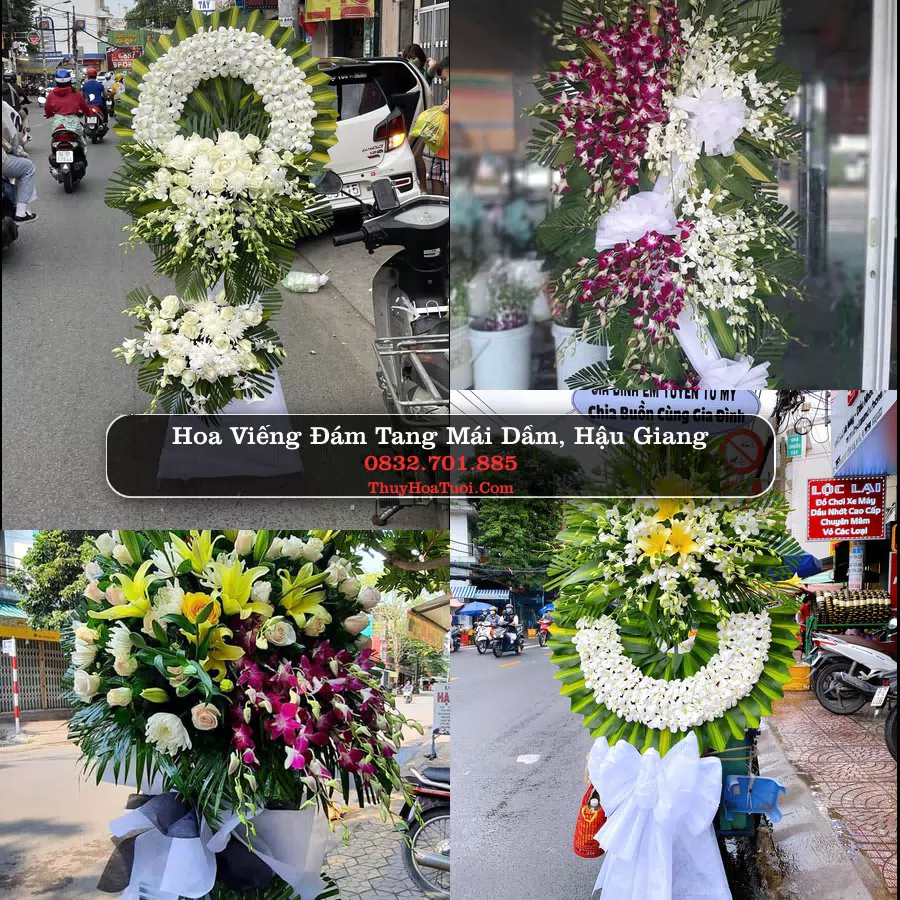 Kệ hoa tang lễ giao tại Mái Dầm, Hậu Giang