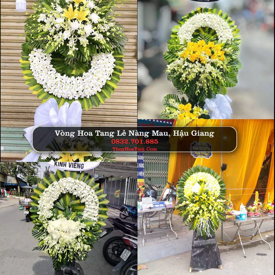 Vòng hoa chia buồn Nàng Mau, Hậu Giang - ThuyHoaTuoi.Com