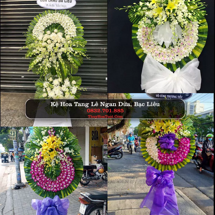 Kệ hoa tang lễ giao tại Ngan Dừa, Bạc Liêu