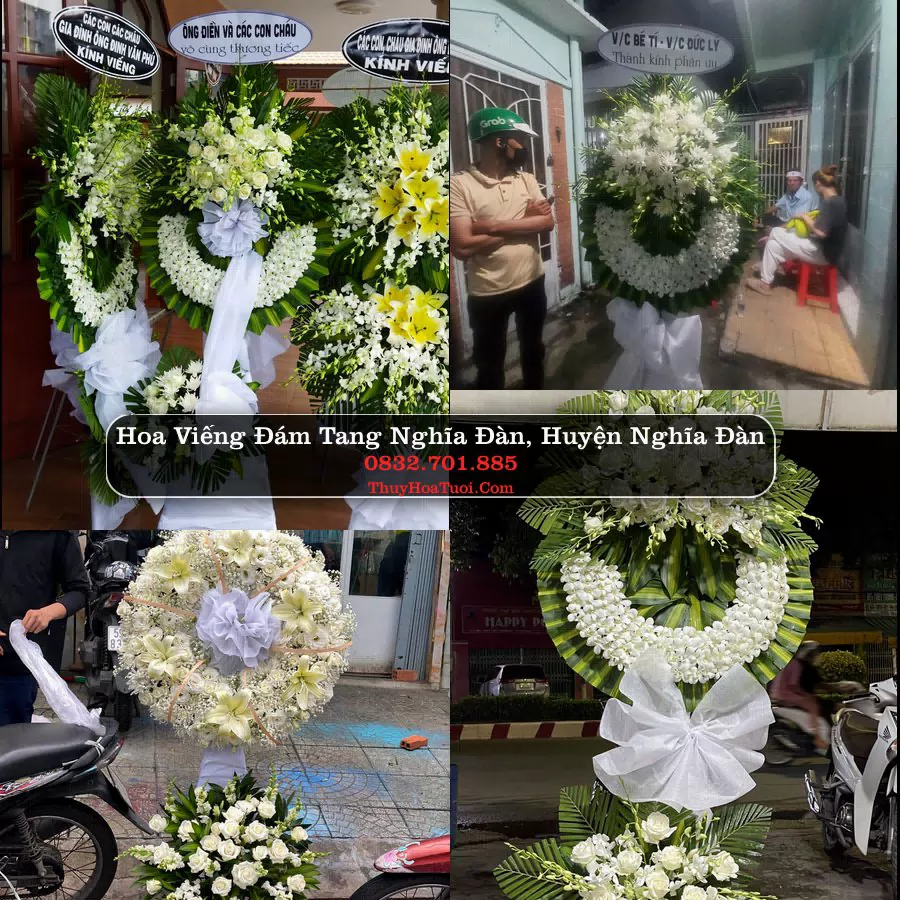 Vòng hoa chia buồn Nghĩa Đàn - ThuyHoaTuoi.Com