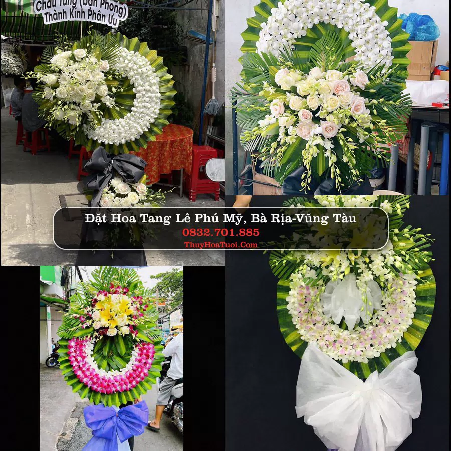 Vòng hoa chia buồn Phú Mỹ - ThuyHoaTuoi.Com