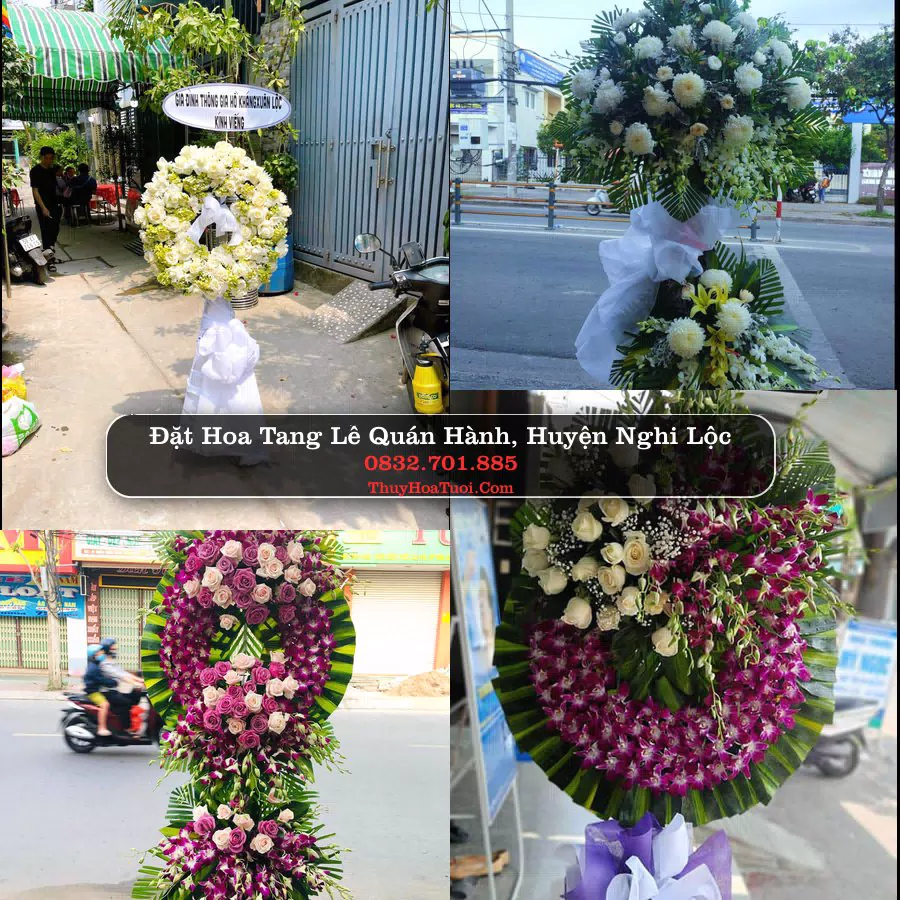 Vòng hoa chia buồn Quán Hành - ThuyHoaTuoi.Com