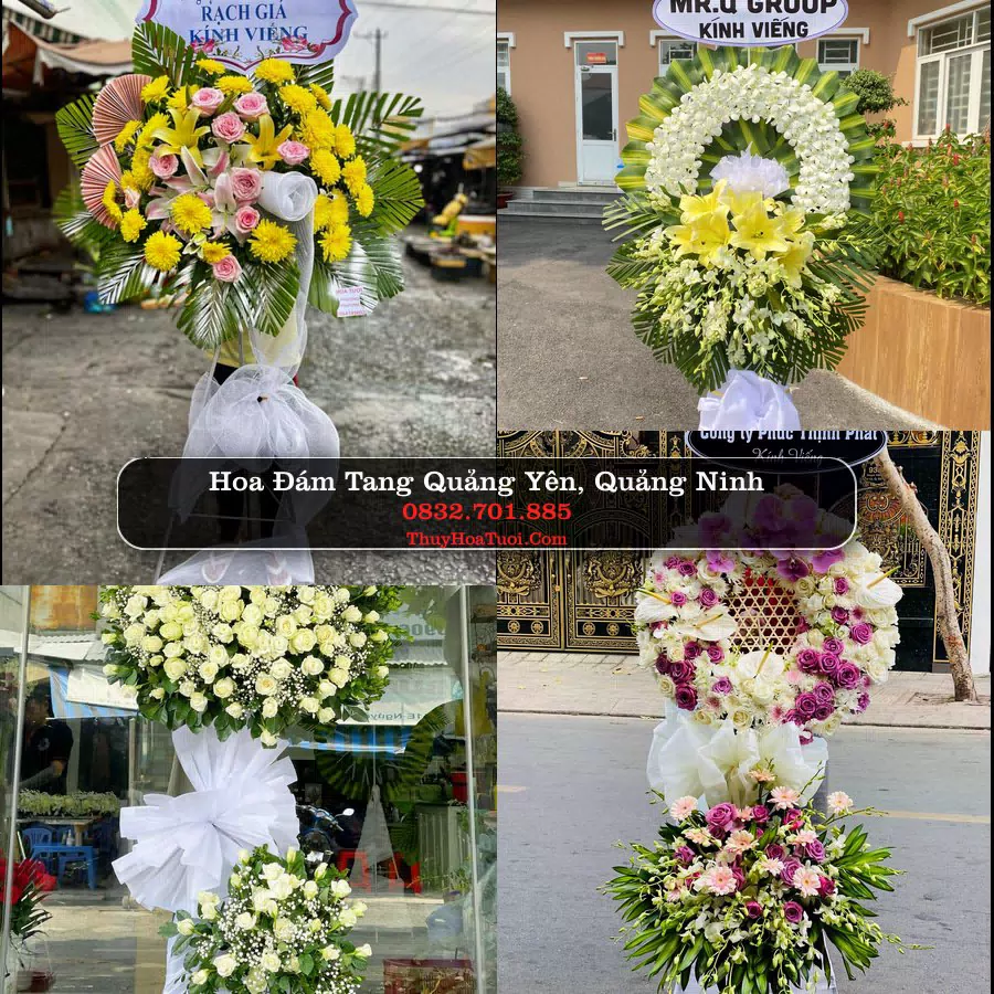 Vòng hoa chia buồn Quảng Yên, Quảng Ninh - ThuyHoaTuoi.Com