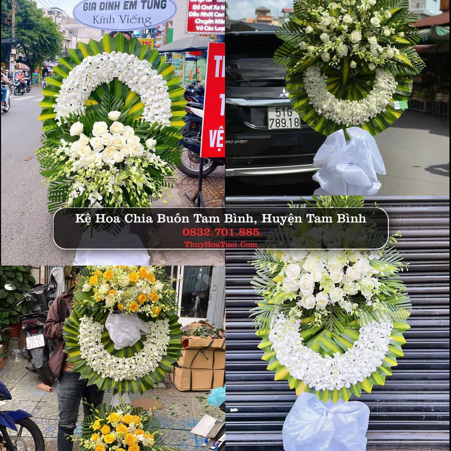 Vòng hoa chia buồn Tam Bình - ThuyHoaTuoi.Com