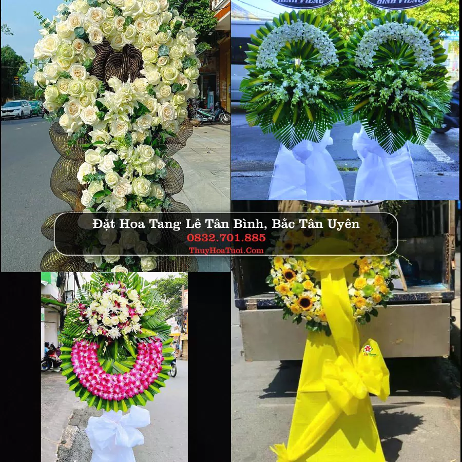 Vòng hoa chia buồn Tân Bình - ThuyHoaTuoi.Com