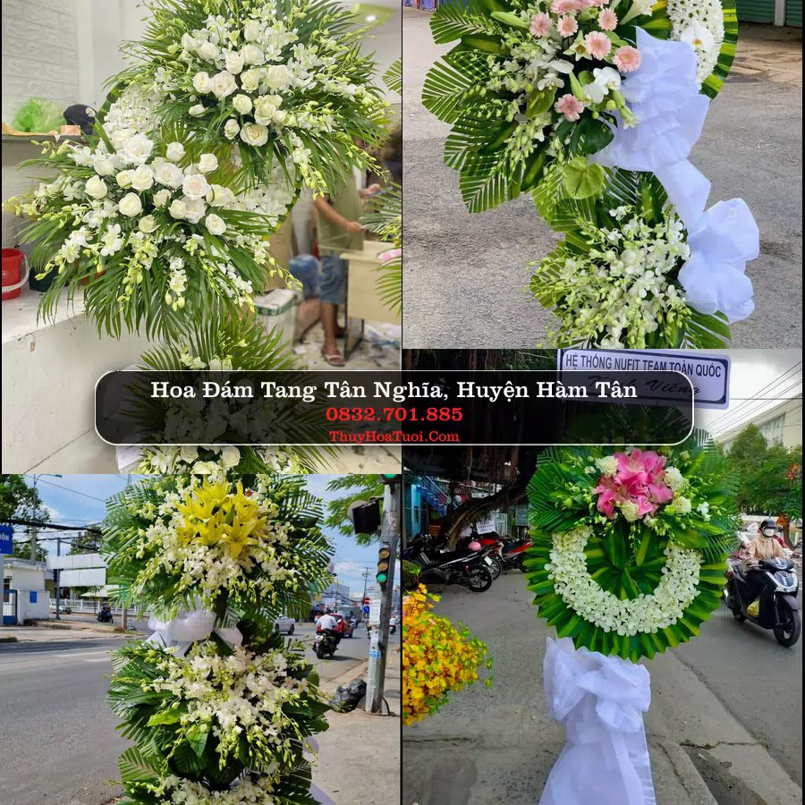 Vòng hoa chia buồn Tân Nghĩa - ThuyHoaTuoi.Com