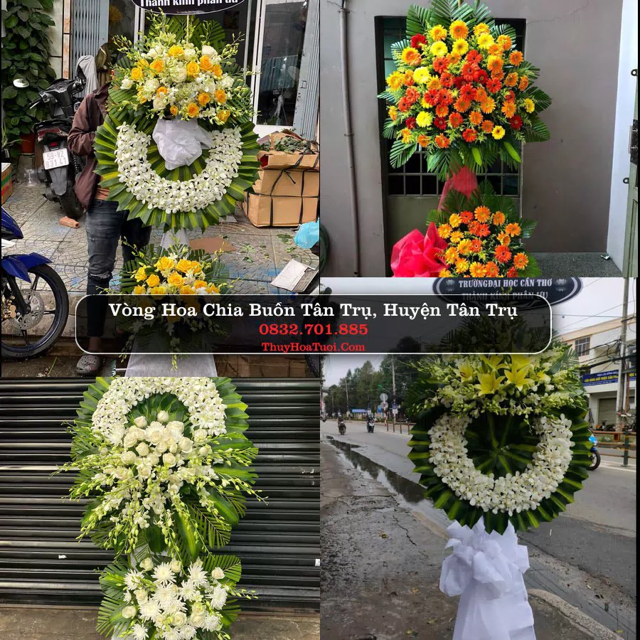 Vòng hoa chia buồn Tân Trụ - ThuyHoaTuoi.Com